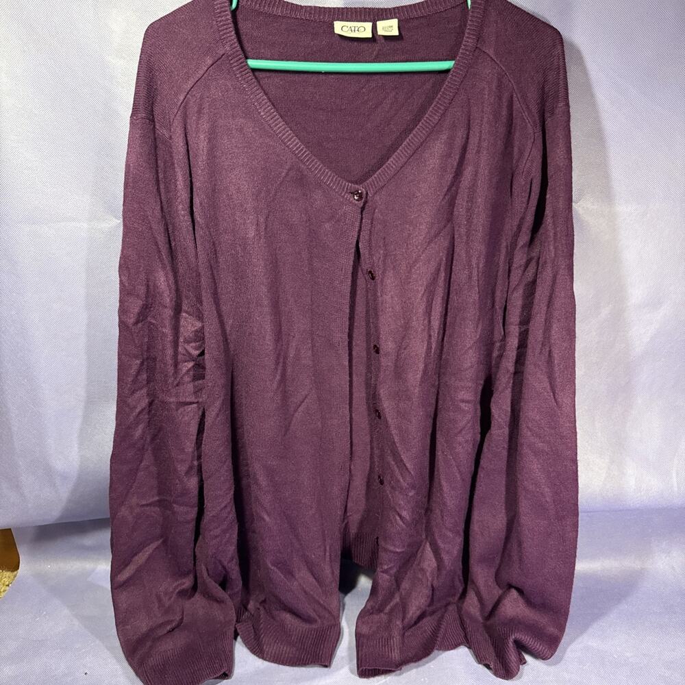 Cato Women’s Plus Size Button Up Sweater 22/24w Purple V3